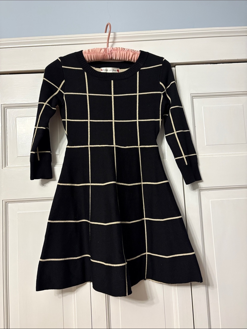Poppies and Roses black and gold knit dress